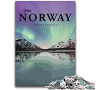 Jigsaw Puzzles for Adults 1000 Pieces Visit Norway Adult Jigsaw,Decompressing Intellectual Educational Toy Birthday Gift (26x38cm)