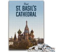 Jigsaw Puzzles for Adults 1000 Pieces Visit St Basils Cathedral Adult Jigsaw,Decompressing Intellectual Educational Toy Birthday Gift (50x75cm)