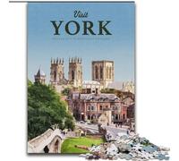 Jigsaw Puzzles for Adults 1000 Pieces Visit York, Learning Educational Toys Unique Birthday And Gifts for Age 14+ 26x38cm