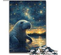 Jigsaw Puzzles for Adults 1000 Pieces Walrus Under The Stars, Family Game Stress Reliever Difficult Challenge A Work of Art for Ages 14+ (Size 26x38cm)