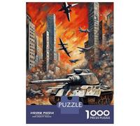 Jigsaw Puzzles for Adults 1000 Pieces War Tank Puzzle for Adults Brain Teaser Game Presents for Women Great Gift for Gaming 38x26cm/1000pcs