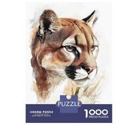 Jigsaw Puzzles for Adults 1000 Pieces Watercolor Cougar Portrait Puzzles for Adults Family Game For Family Fun Birthday Present, Gifts, 38x26cm/1000pcs