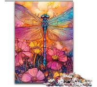 Jigsaw Puzzles for Adults 1000 Pieces Watercolor Dragonfly,Educational Games Home Decoration Is Ideal As A Gift for The Whole Family 38x26cm