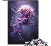 Jigsaw Puzzles for Adults 1000 Pieces Watercolor Jellyfish, for Educational Game Challenge Toy Enhance Memory for Age 14 (Size 26x38cm)