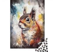 Jigsaw Puzzles for Adults 1000 Pieces Watercolor Squirrel Art Print-3 Jigsaw Puzzle Relaxing Games Difficult Hard Challenging To Complete 70x50cm/1000pcs