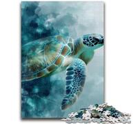Jigsaw Puzzles for Adults 1000 Pieces Watercolor Turtle Teenager Puzzles,Game Toys Every Piece Is Unique - Challenging Family Fun Game (38x26cm)