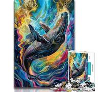 Jigsaw Puzzles for Adults 1000 Pieces Watercolor Whale Adult Jigsaw,is Ideal As Gifts for The Whole Family Suitable for And 14 (size 75x50cm)