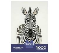 Jigsaw Puzzles for Adults 1000 Pieces Watercolor Zebra Portrait Puzzles for Adults Relaxing Games Presents for Women Challenging Game Gifts 38x26cm/1000pcs