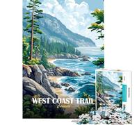 Jigsaw Puzzles for Adults 1000 Pieces West Coast Trail Canada Landscape Painting Fun Games Addictive Toys to Cultivate Patience Great Gifts for Games Pattern Assembly (size 38x26cm)