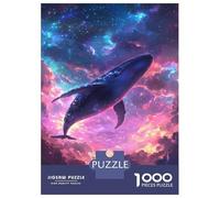 Jigsaw Puzzles for Adults 1000 Pieces Whale in The Cosmos -3 Puzzles for Adults Relaxing Games Birthday Present Challenging To Complete 70x50cm/1000pcs