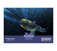 Jigsaw Puzzles for Adults 1000 Pieces Whale Shark in Deep Blue Sea Jigsaws for Adults Relax Games Wall Decoration Educational Challenge 38x26cm/1000pcs