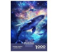 Jigsaw Puzzles for Adults 1000 Pieces Whales in The Cosmos Adult Jigsaw Puzzle Brain Teaser Game Precision Cutting Educational Challenge 70x50cm/1000pcs