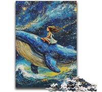 Jigsaw Puzzles for Adults 1000 Pieces Whales in The Night Sky Puzzles for Adults,Educational Game for Birthday, Chrismas for Age 14+ (26x38cm)