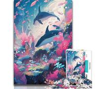 Jigsaw Puzzles for Adults 1000 Pieces Whales Swimming Adult Jigsaw,Challenging Family Activity Games DIY Toy for Home Wall Decor Gifts (size 75x50cm)