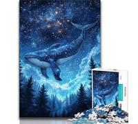 Jigsaw Puzzles for Adults 1000 Pieces Whales Under The Starry Sky, Fun Games,for Is Ideal As A Gift for The Whole Family for And 14 Years Old 38x26cm