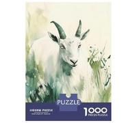 Jigsaw Puzzles for Adults 1000 Pieces White Goat Watercolor Adult Jigsaw Hands-on Game Pattern Assembly Challenging To Complete 70x50cm/1000pcs