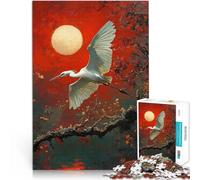 Jigsaw Puzzles for Adults 1000 Pieces White Heron in Flight Entspannungsspiele Lernspiel für Geburtstag, Weihnachten75x50cm