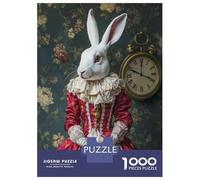 Jigsaw Puzzles for Adults 1000 Pieces White Rabbit Victorian Dress Adult Jigsaw Puzzle Relax Games Difficult Hard Great Gift for Gaming 52x38cm/1000pcs