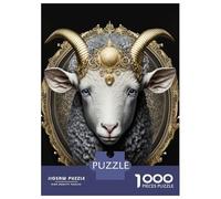 Jigsaw Puzzles for Adults 1000 Pieces White Sheep Golden Art Adult Jigsaw Hands-on Game Pattern Assembly Challenging To Complete 52x38cm/1000pcs