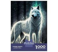 Jigsaw Puzzles for Adults 1000 Pieces White Wolf Puzzles for Adults Relaxing Games Presents for Women Challenging Game Gifts 52x38cm/1000pcs