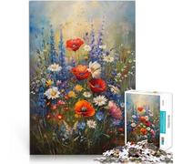 jigsaw puzzles for adults 1000 pieces Wildflower Field Made of cardboard for and from 14 years and over Vacation at home: killing time Challenging Game Gifts。size:38x52cm/14.96x20.47inch