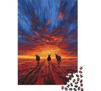 Jigsaw Puzzles for Adults 1000 Pieces Wildlife Sunset Journey Jigsaw Puzzle Relaxing Games Difficult Hard Challenging To Complete 52x38cm/1000pcs