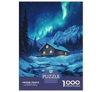 Jigsaw Puzzles for Adults 1000 Pieces Winter Cabin Glow Puzzles for Adults Relaxing Games Birthday Present Challenging To Complete 38x26cm/1000pcs