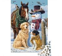 Jigsaw Puzzles for Adults 1000 Pieces Winter Farm Scene Puzzles for Adults Relaxing Games Presents for Women Challenging Game Gifts 38x26cm/1000pcs