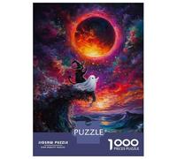 Jigsaw Puzzles for Adults 1000 Pieces Witch Cat And Ghost Puzzles for Adults Family Games Difficult Hard Challenging To Complete 38x26cm/1000pcs