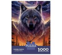 Jigsaw Puzzles for Adults 1000 Pieces Wolf Deer Fantasy Landscape Jigsaw Puzzle Relaxing Games Precision Cutting Unique Birthday And Xmas Gifts 52x38cm/1000pcs