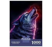 Jigsaw Puzzles for Adults 1000 Pieces Wolf Howling at The Stars Puzzle for Adults Brain Teaser Game Presents for Women Great Gift for Gaming 70x50cm/1000pcs