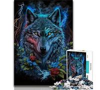 Jigsaw Puzzles for Adults 1000 Pieces Wolf in Mandala Jungle Adult Jigsaw,Challenging Family Activity Games DIY Toy for Home Wall Decor Gifts (size 75x50cm)