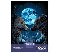 Jigsaw Puzzles for Adults 1000 Pieces Wolf Moonlight Vintage Puzzles for Adults Relaxing Games Presents for Women Challenging Game Gifts 70x50cm/1000pcs
