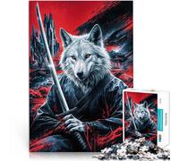 jigsaw puzzles for adults 1000 pieces Wolf samurai japan Made of cardboard for and from 14 years and over Educational games Secret Santa Gifts。size：26x38cm/10.24x14.96inch