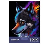 Jigsaw Puzzles for Adults 1000 Pieces Wolf Splash Art Painting Jigsaw Puzzle Relaxing Games Precision Cutting Unique Birthday And Xmas Gifts 38x26cm/1000pcs