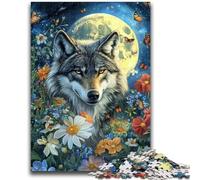 Jigsaw Puzzles for Adults 1000 Pieces Wolf Under The Moon Educational Games DIY Toys for Is Ideal As A Gift for The Whole Family 38x26cm