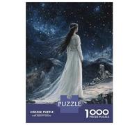 Jigsaw Puzzles for Adults 1000 Pieces Woman in White Dress Under Starry Sky Puzzles for Adults Family Games Difficult Hard Challenging To Complete 52x38cm/1000pcs