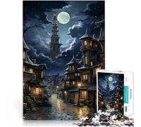 jigsaw puzzles for adults 1000 pieces wonderful night Made of cardboard for and from 14 years and over Home Art Decor Artists' Collection, Fine Arts。size:38x52cm/14.96x20.47inch
