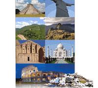 Jigsaw Puzzles for Adults 1000 Pieces Wonders of The World Puzzles for Adults Creative Paper Jigsaw Puzzles Challenging Game 38x26cm/1000pcs