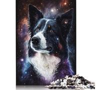 Jigsaw Puzzles for Adults 1000 Pieces Wooden Puzzle Galaxy Star Border Collie Puzzles Artwork Puzzle Unique Birthday Gifts 1000pcs (75x50cm)