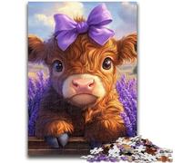 Jigsaw Puzzles for Adults 1000 Pieces Yak in Lavender 1000 Piece Puzzle,Vibrant And Unique Design Relaxing & Challenging Puzzle Experience (75x50cm)
