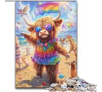 Jigsaw Puzzles for Adults 1000 Pieces Yak on Vacation Learning Educational Toys Fun at Home Activities, Birthday Present,Travel Gifts 26x38cm