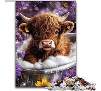 Jigsaw Puzzles for Adults 1000 Pieces Yak Taking A Bath, for 14+ For Family Fun & Game Night Artists' Collection, Fine Arts (Size 26x38cm)