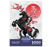 Jigsaw Puzzles for Adults 1000 Pieces Year of The Horse - Zodiac Puzzles for Adults Relaxing Games Birthday Present Challenging To Complete 52x38cm/1000pcs