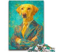 Jigsaw Puzzles for Adults 1000 Pieces Yellow Labrador Oil Painting Adult Jigsaw,Birthday Present, Gifts, Wall Art for Age 14 Years Up (50x75cm)