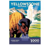 Jigsaw Puzzles for Adults 1000 Pieces Yellowstone National Park Bison Teenager Puzzles Brain Teaser Game Enhance Memory Fun Activities at Home 38x26cm/1000pcs