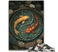 Jigsaw Puzzles for Adults 1000 Pieces Yin Yang Koi Educational Stress Relief Toy Gifts for Friends And Family 26x38cm