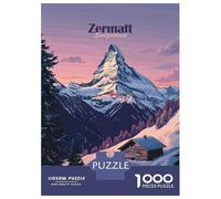 Jigsaw Puzzles for Adults 1000 Pieces Zermatt Switzerland Mountain View Jigsaw for Adults Relax Games Hand Speed Race Challenging Game Gifts 38x26cm/1000pcs