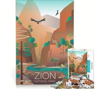 Jigsaw Puzzles for Adults 1000 Pieces Zion National Park, Brain Teaser Game, For Family Fun, Improving Love between Couples 38x52cm