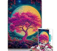 Jigsaw Puzzles for Adults 1000 Pink Cherry Blossom Tree,Help The Brain Exercise Addictive Toys to Cultivate Patience Artists Collection,Fine Art 38x52cm